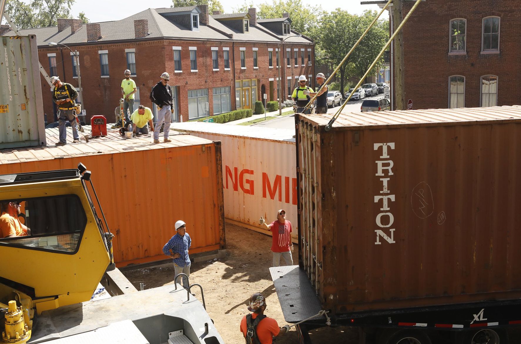 Shipping container home going up near Crown Candy